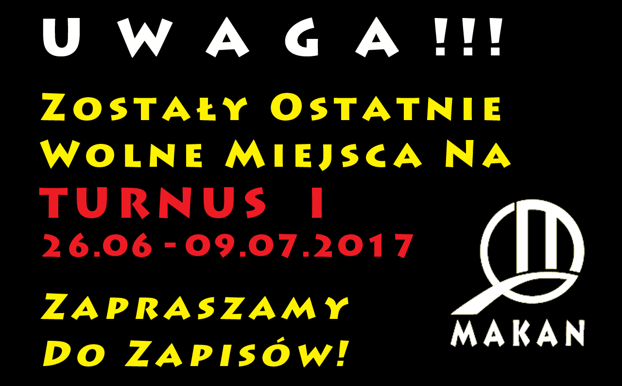 Ostatnie Wolne miejsca I Turnus 2017