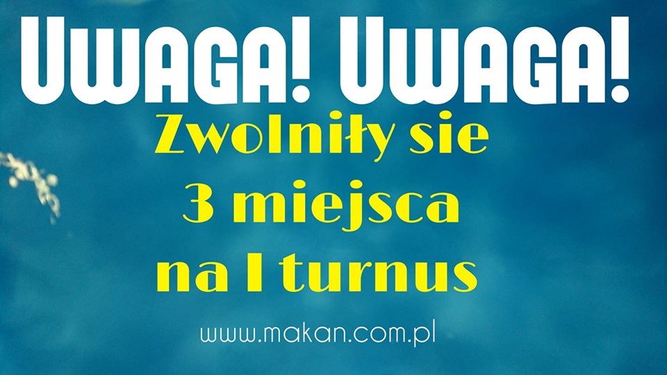 uwaga wolne miejsca